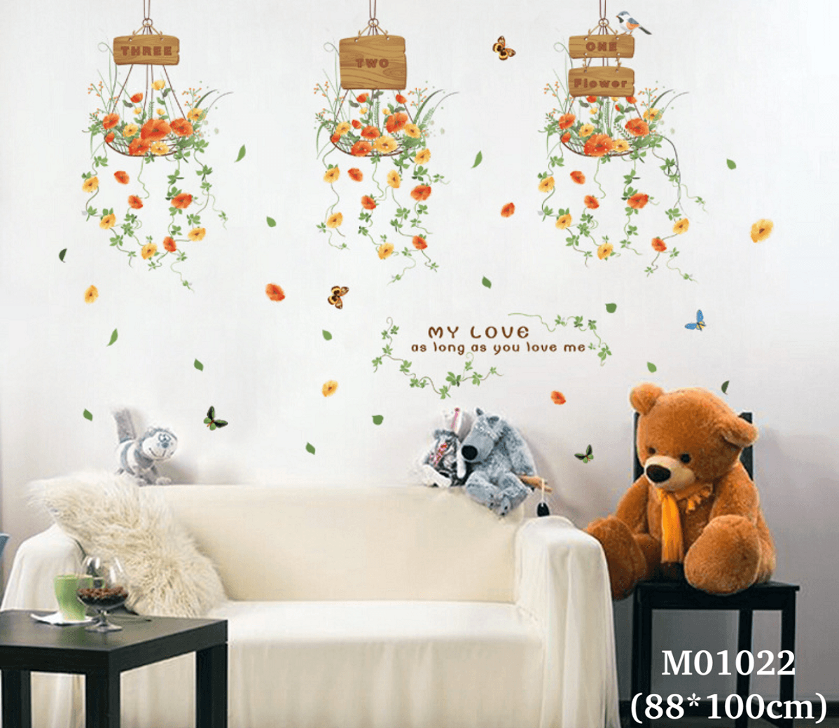 สติ๊กเกอร์ติดผนังดอกไม้