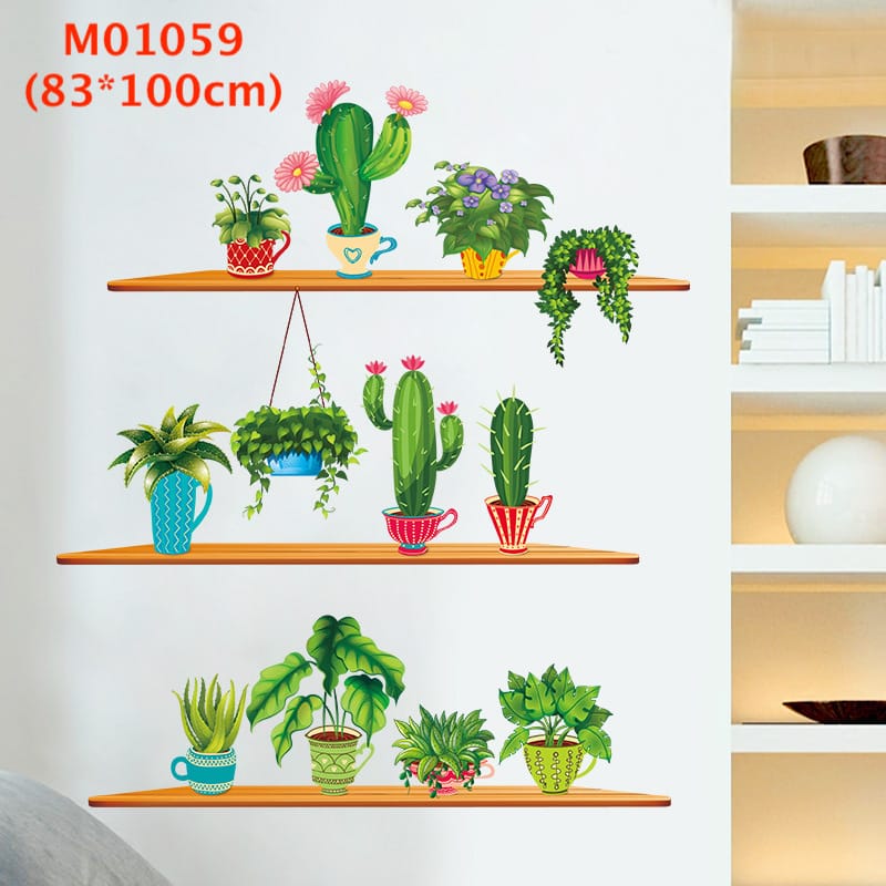 สติกเกอร์กระถางดอกไม้ cactus