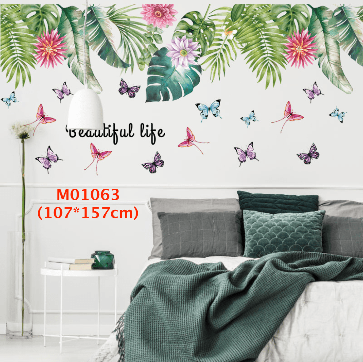 สติ๊กเกอร์ดอกไม้ สติ๊กเกอร์ติดผนัง ขนาดใหญ่ สติกเกอร์ติดกระจก แต่งบ้าน สติกเกอร์ต้นไม้ ขนาดใหญ่ Wall Sticker Home Decor DIY ส่งจากไทย - Image 20