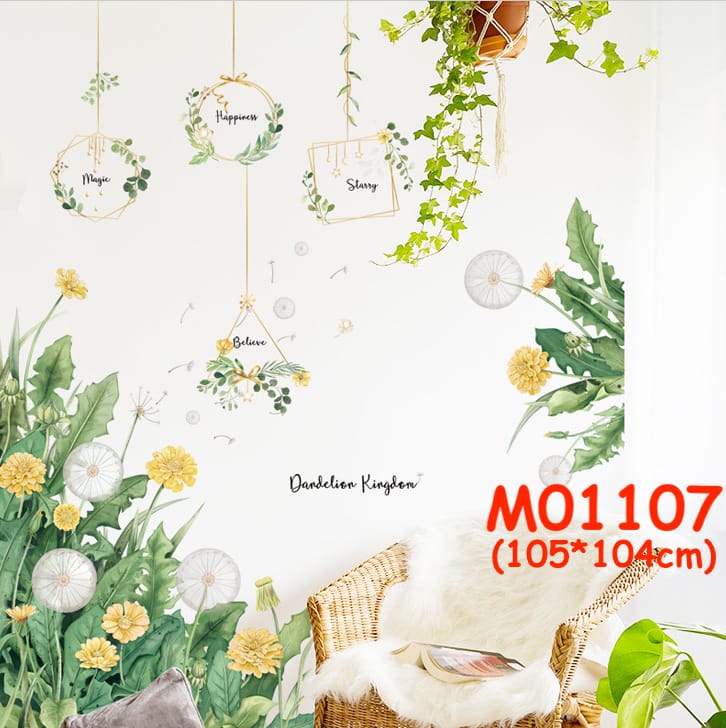 สติ๊กเกอร์ติดผนัง สติ๊กเกอร์ดอกไม้ สติกเกอร์ ลายต้นไม้ ใบไม้ แต่งบ้าน ตกแต่งร้าน วอลเปเปอร์ สติ๊กเกอร์ติดกระจก ส่งจากไทย - Image 21