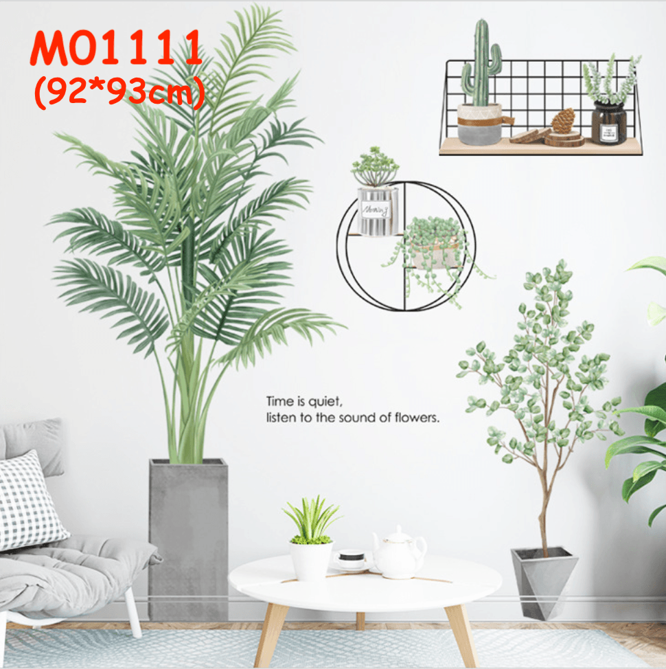 สติ๊กเกอร์ติดผนัง สติ๊กเกอร์ดอกไม้ สติกเกอร์ ลายต้นไม้ ใบไม้ แต่งบ้าน ตกแต่งร้าน วอลเปเปอร์ สติ๊กเกอร์ติดกระจก ส่งจากไทย - Image 17