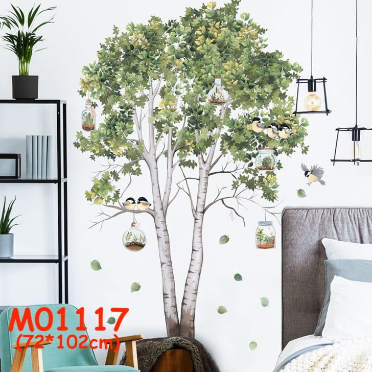 สติ๊กเกอร์ติดผนัง สติ๊กเกอร์ดอกไม้ สติกเกอร์ ลายต้นไม้ ใบไม้ แต่งบ้าน ตกแต่งร้าน วอลเปเปอร์ สติ๊กเกอร์ติดกระจก ส่งจากไทย - Image 11