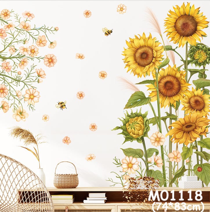 สติ๊กเกอร์ติดผนัง สติ๊กเกอร์ดอกไม้ สติกเกอร์ ลายต้นไม้ ใบไม้ แต่งบ้าน ตกแต่งร้าน วอลเปเปอร์ สติ๊กเกอร์ติดกระจก ส่งจากไทย - Image 10