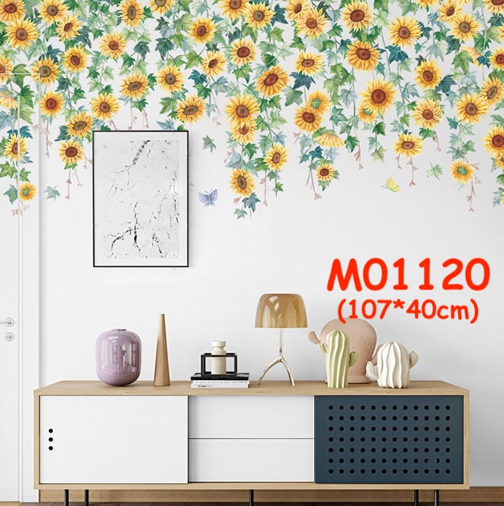 สติ๊กเกอร์ติดผนัง สติ๊กเกอร์ดอกไม้ สติกเกอร์ ลายต้นไม้ ใบไม้ แต่งบ้าน ตกแต่งร้าน วอลเปเปอร์ สติ๊กเกอร์ติดกระจก ส่งจากไทย - Image 8