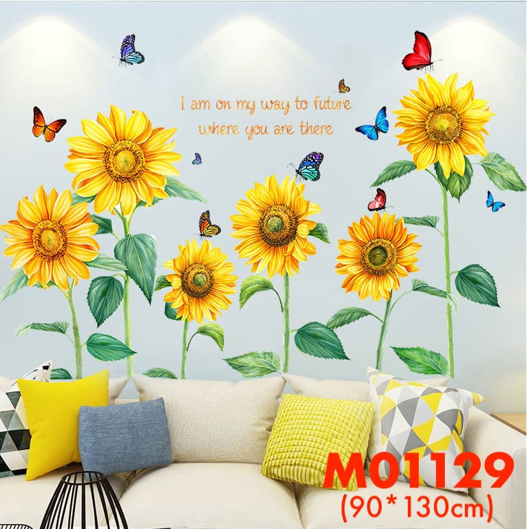 สติ๊กเกอร์ดอกไม้ สติ๊กเกอร์ติดผนัง ขนาดใหญ่ สติกเกอร์ติดกระจก แต่งบ้าน สติกเกอร์ต้นไม้ ขนาดใหญ่ Wall Sticker Home Decor DIY ส่งจากไทย - Image 27