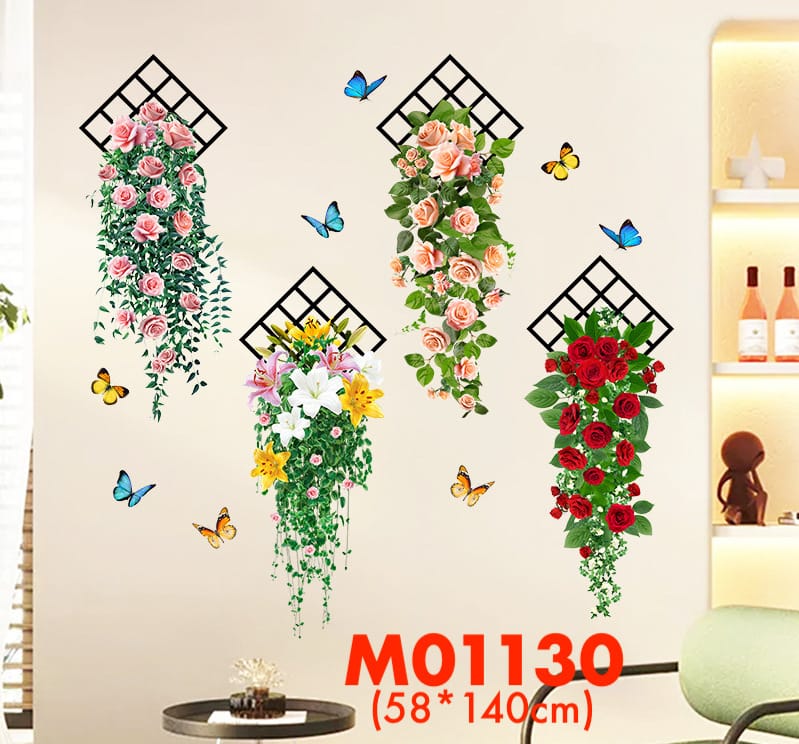 สติ๊กเกอร์ดอกไม้ สติ๊กเกอร์ติดผนัง ขนาดใหญ่ สติกเกอร์ติดกระจก แต่งบ้าน สติกเกอร์ต้นไม้ ขนาดใหญ่ Wall Sticker Home Decor DIY ส่งจากไทย - Image 28