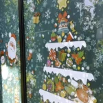 คริสต์มาสสติ๊กเกอร์ สติกเกอร์ติดกระจก ติดผนัง ตกแต่งคริสต์มาส สโนวแมน ซานตา Christmas Glass Wall Stickers