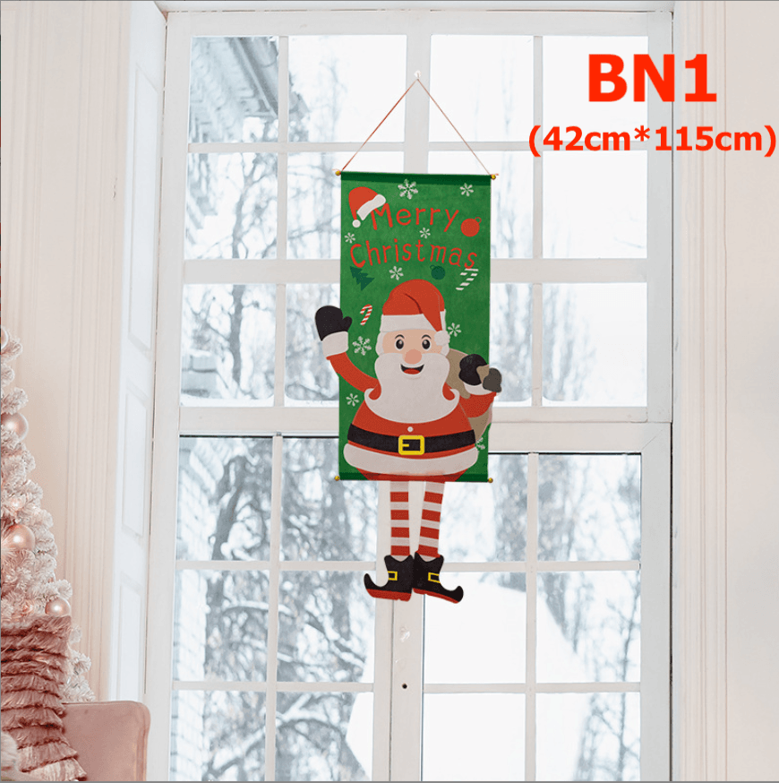 คริสต์มาสตกแต่ง แบนเนอร์คริสต์มาส ธง เรนเดียร์ ตกแต่ง สโนวแมน ซานตา แต่ง Christmas Flags Banners Xmas Decor - Image 2