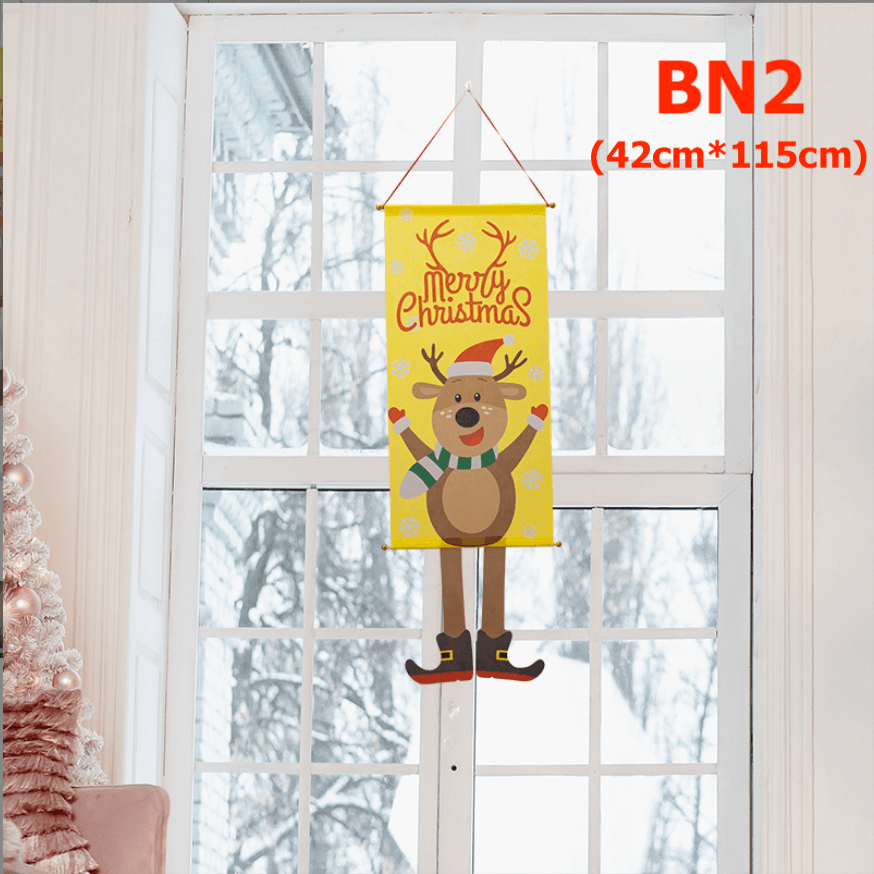 คริสต์มาสตกแต่ง แบนเนอร์คริสต์มาส ธง เรนเดียร์ ตกแต่ง สโนวแมน ซานตา แต่ง Christmas Flags Banners Xmas Decor - Image 5