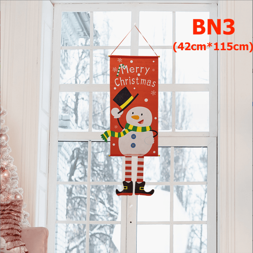 คริสต์มาสตกแต่ง แบนเนอร์คริสต์มาส ธง เรนเดียร์ ตกแต่ง สโนวแมน ซานตา แต่ง Christmas Flags Banners Xmas Decor - Image 4