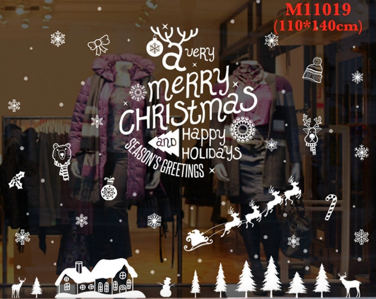 สติ๊กเกอร์คริสต์มาสติดกระจก