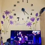 นาฬิกาติดผนังขนาดใหญ่ 3D สติกเกอร์ อะคริลิค ติดตั้งง่าย สีดำ สีเงิน สีทอง Wall Clock DIY ส่งจากไทย